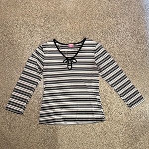 y2k striped blouse